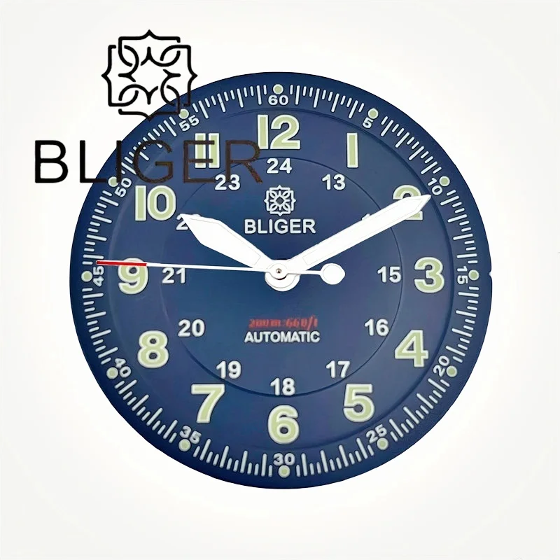 BLIGER 29 مللي متر المجال الطيار ساعة الطلب الأيدي مجموعة أسود أزرق أبيض الوجه صالح NH34NH35 ETA2824 PT5000 حركة تعديل أجزاء الساعة