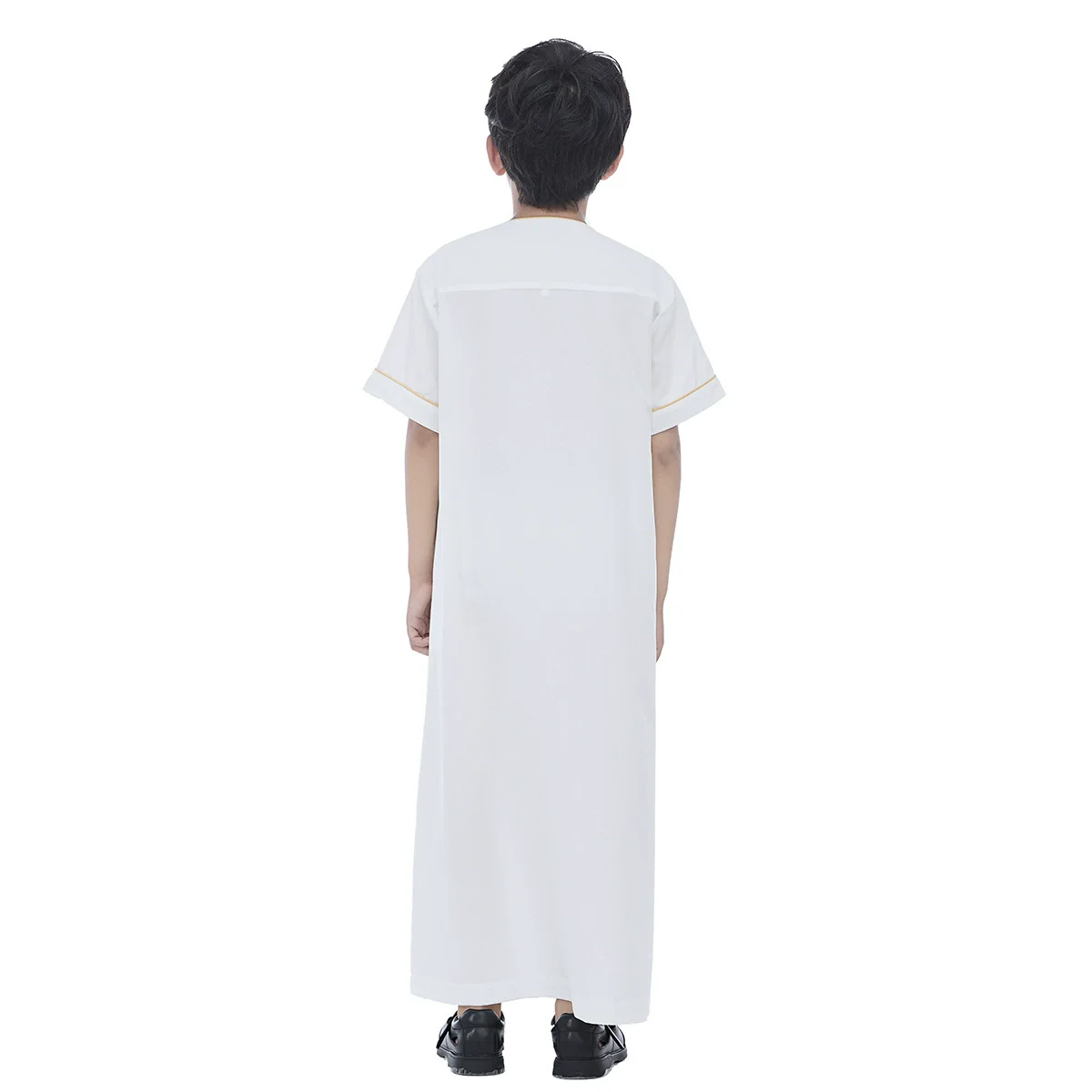Ramadan Boys Jubba Thobe Muslim Fashion Abayas Middle East Arab Kaftan Short Sleeve Robe Dubai Islamic Clothing Child Long Dress