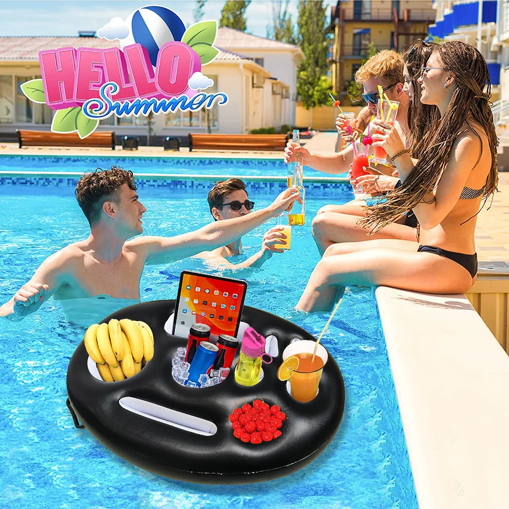 Inflatable Bucket Cup Holder Pool Accessories Beach Summer Swimming Family Party Float Beer Drink Tray Cooler Table Toy