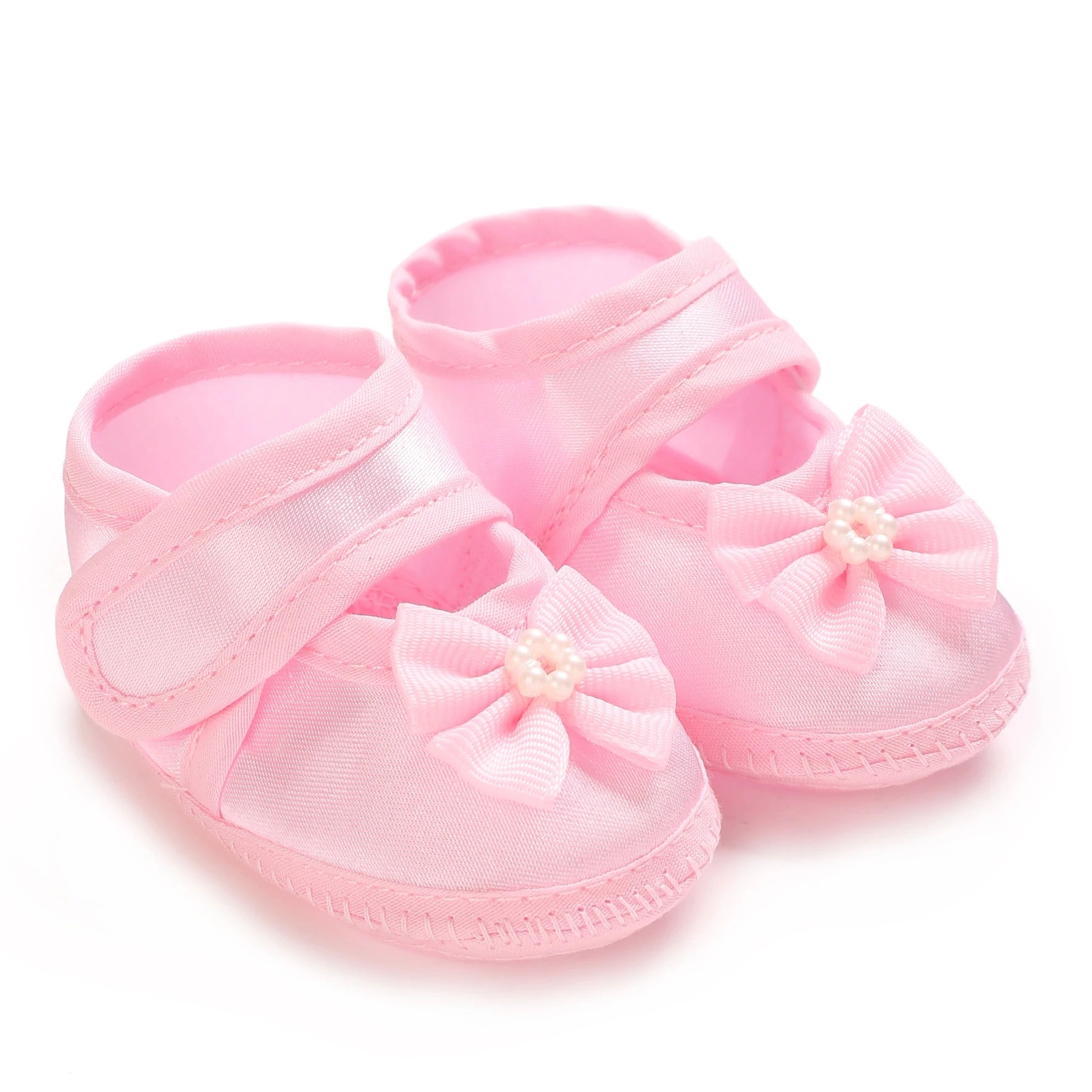 أحذية المعمودية البيضاء للأطفال حديثي الولادة زوج أول من أحذية المعمودية للأولاد والبنات حذاء مشي ناعم سوليد للأطفال