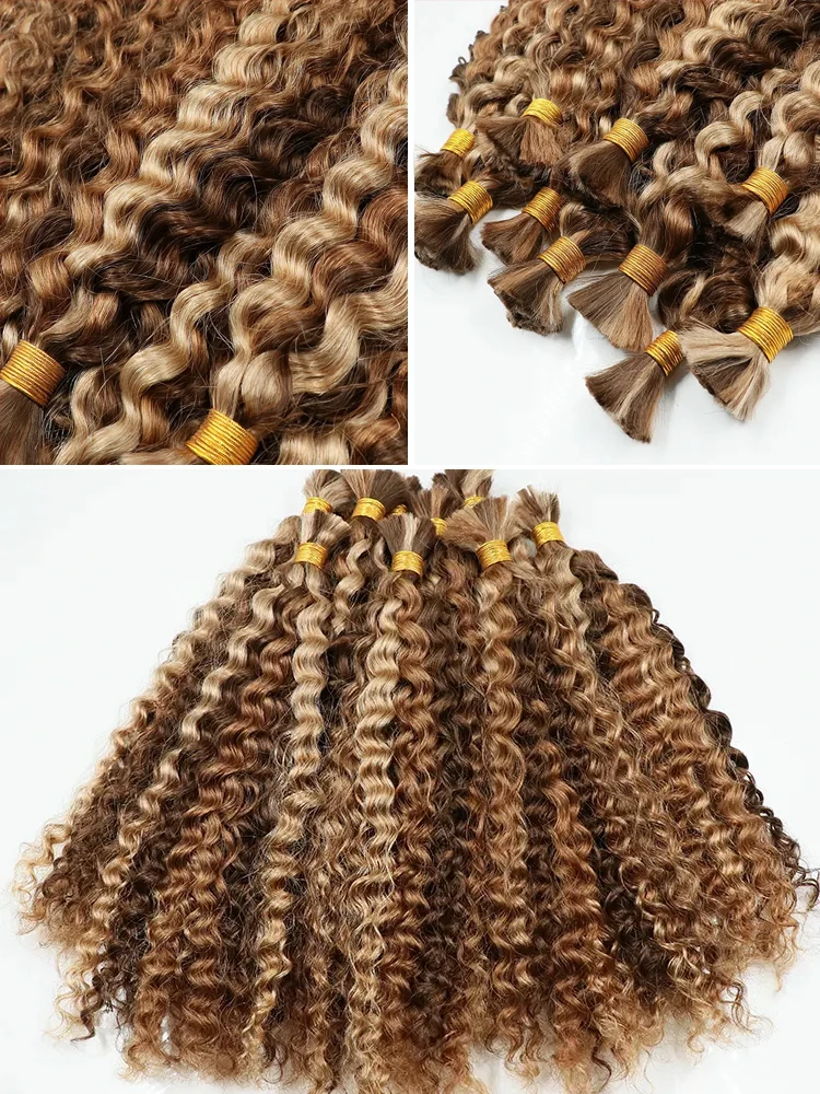 Shinehair Deep Wave Bulk Hair For Braiding Hair 18-30inch Wet Wavy No Weft Synthetic Hair Braiding Extensions For Boho Braids