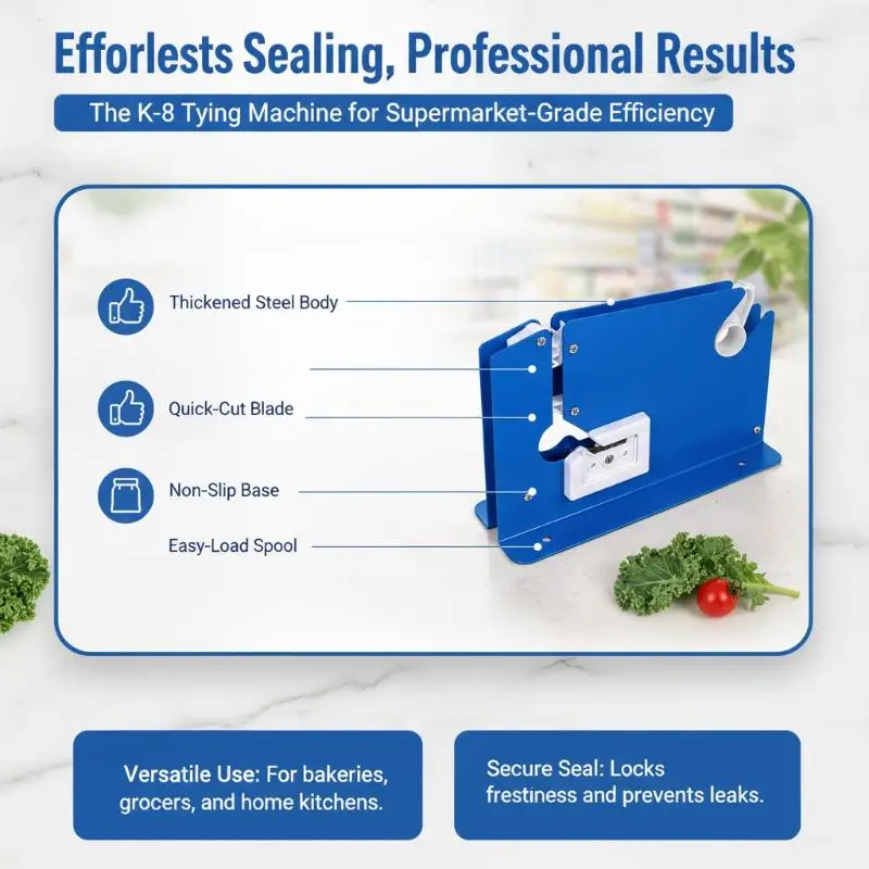 Bag Neck Sealer Tape Dispenser Poly Bag Packaging Sealer Bag Metal Sealer