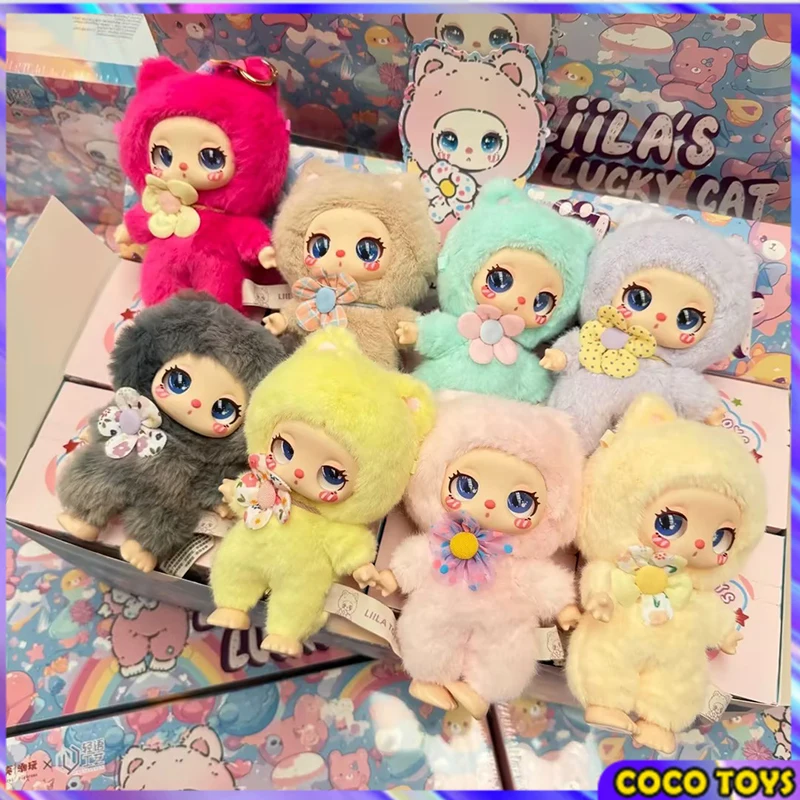 

Kawaii LIILA LUKY CAT Series, плюшевая слепая коробка, игрушки Taro Latte, виниловая подвеска, фигурка, загадочная коробка, подарки-сюрпризы для детей