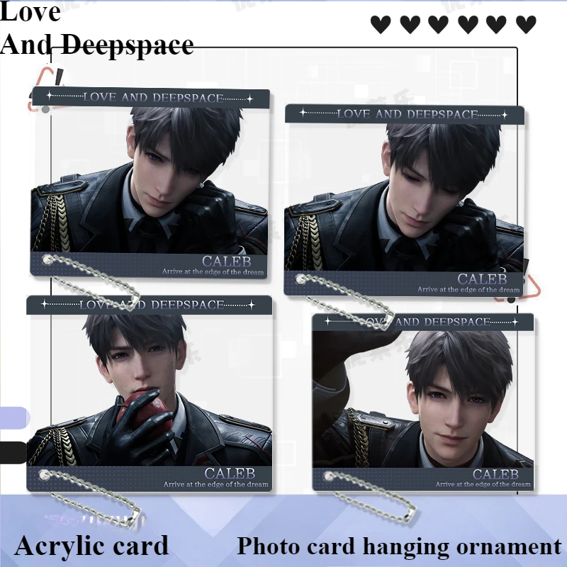 Love and Deepspace Caleb gepersonaliseerde creatieve acrylkaart cadeauspel perifere karakter cartoon fotokaart hangend ornament