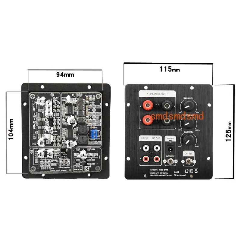 HIFIDIY LIVE speakers 2.1 Subwoofer Speaker Amplifier Board TPA3118 Audio 30W*2 +60W Sub AMP With Independent 2.0 Output