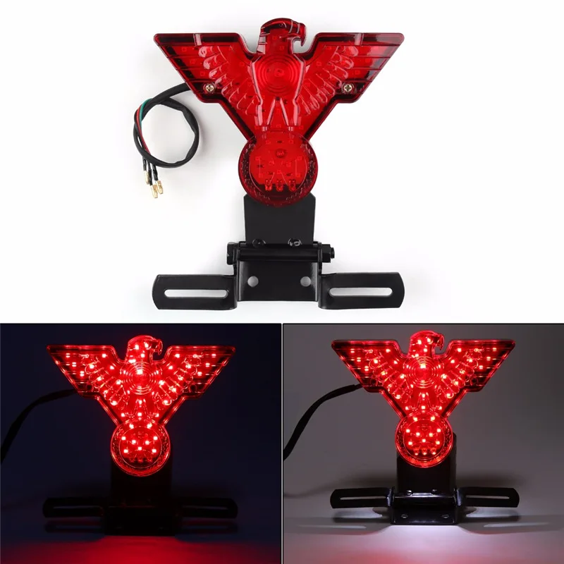 Motorcycle License Plate Holder LED Tail Light Rear Light Accessories Number Frame Bracket for Honda Steed 600 Vlx400 Ktm 350Exc