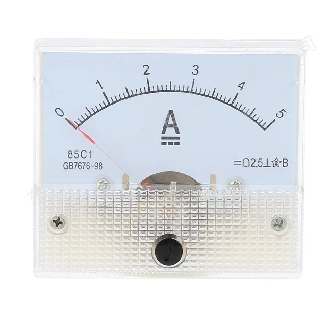 1pcs 85C1 Analog Ammeter Current Panel Meter 85C1 GB/T7676-98 Analog Panel AMP Meter Voltmeter Gauge DC 0-30V/50V 0-5A/10A