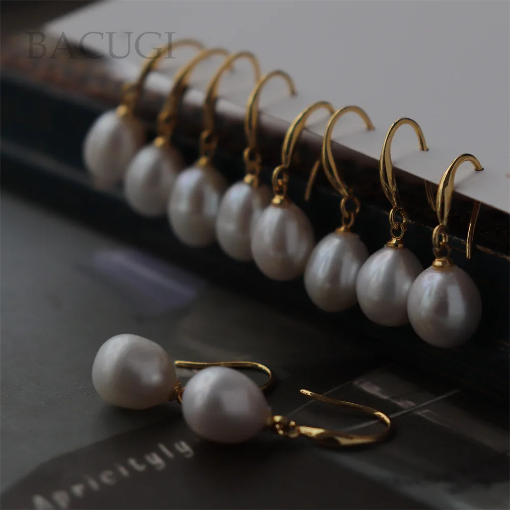 

Natural freshwater pearl hook earrings for women