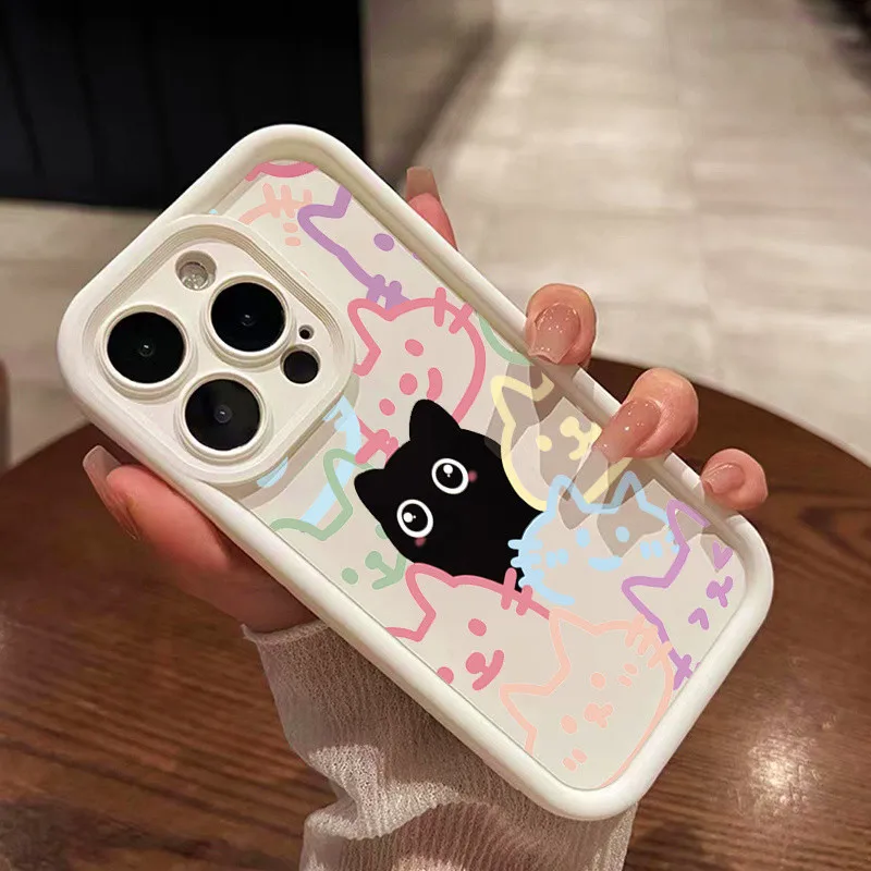 Чехол для телефона Cute Cat Duck Aninal для iPhone 13 Funda IPhone 16e 11 14 15 16 Pro Max 12 XR X Xs 7 8 Plus 15pro 13pro Soft Cover
