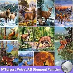 DIY 5D Animal Diamond Painting Doe And Fawn Deer Full Round Drill Diamond Embroidery Mosaic Art Rhinestone Home Decoration Gift