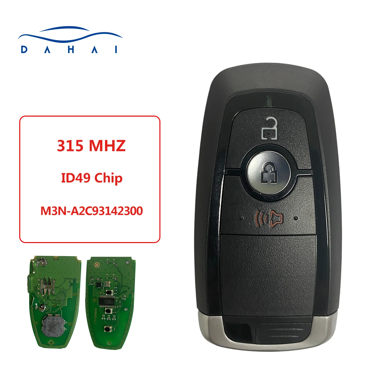 

dahai M3N-A2C93142300 Car Remote Control Key For Ford Explorer Edge Mustang Fusion ID49 Chip 315MHz Promixity Smart Card