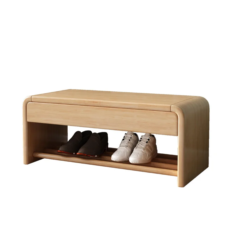 

Nordic solid wood modern simple removable shoe changing stool shoe cabinet combination household furniture entrance shoe rack