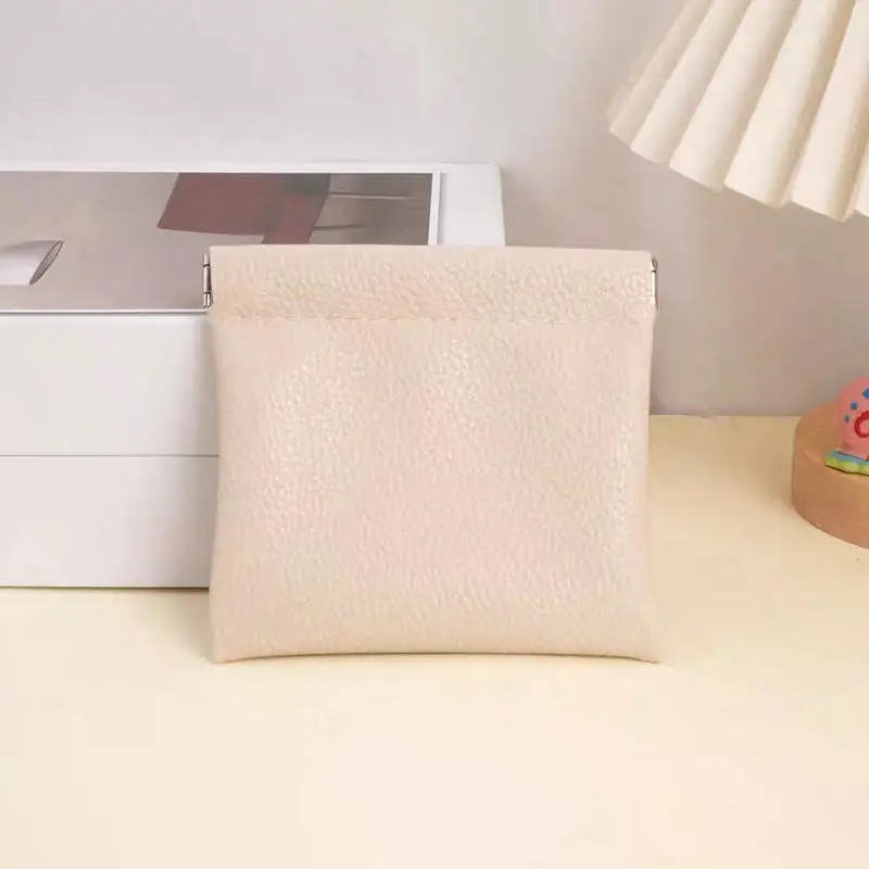 Simples batom maquiagem saco de armazenamento moda feminina portátil mini chave jóias organizador cosméticos bolsa bolsa pu pequenos sacos presente