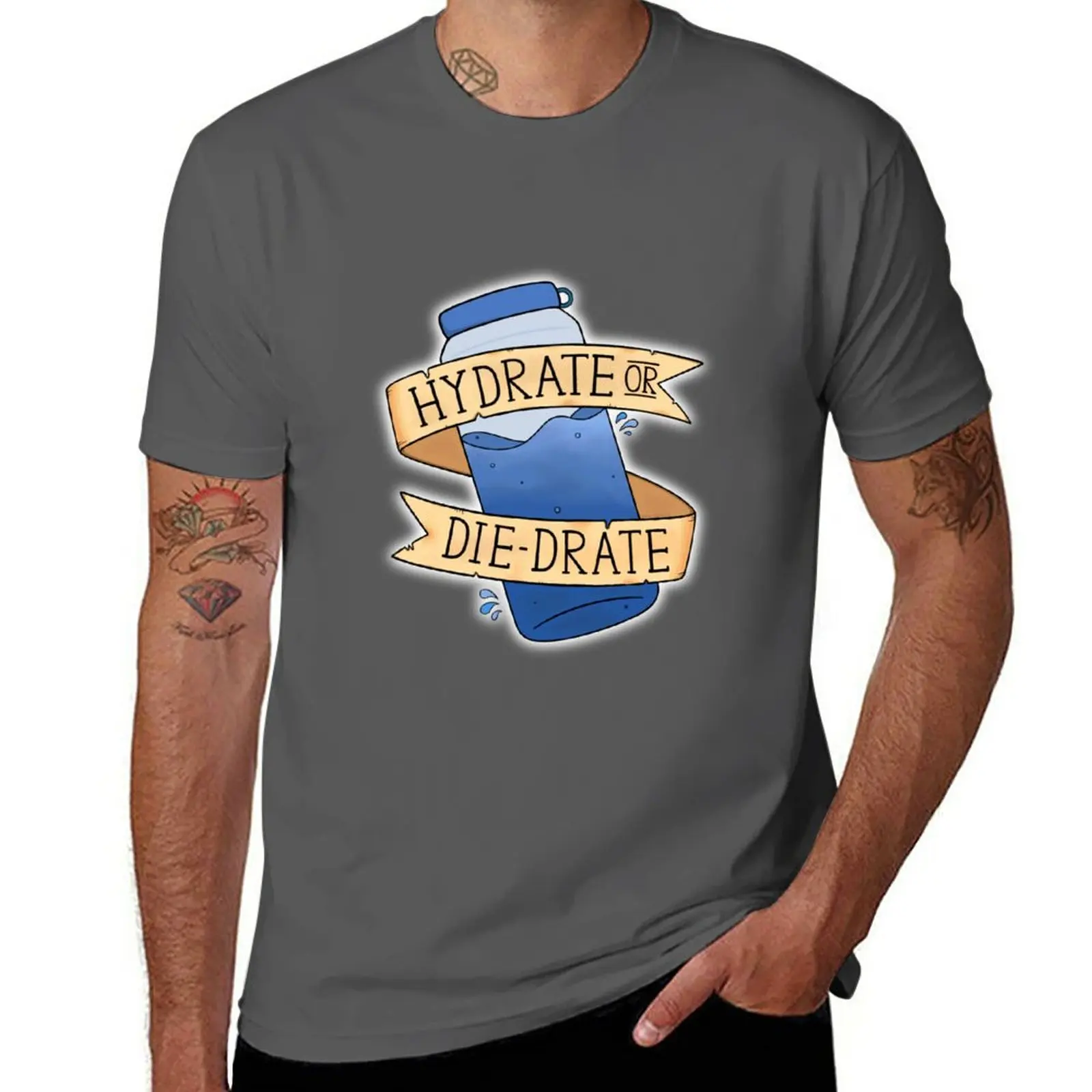 New Hydrate or Diedrate T-Shirt kawaii clothes Short sleeve tee mens clothing