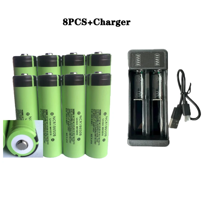 2024 protruding 100% USB rechargeable lithium battery NCR18650 3.7V 3400mAh 34B USB charger original battery cell flashlight