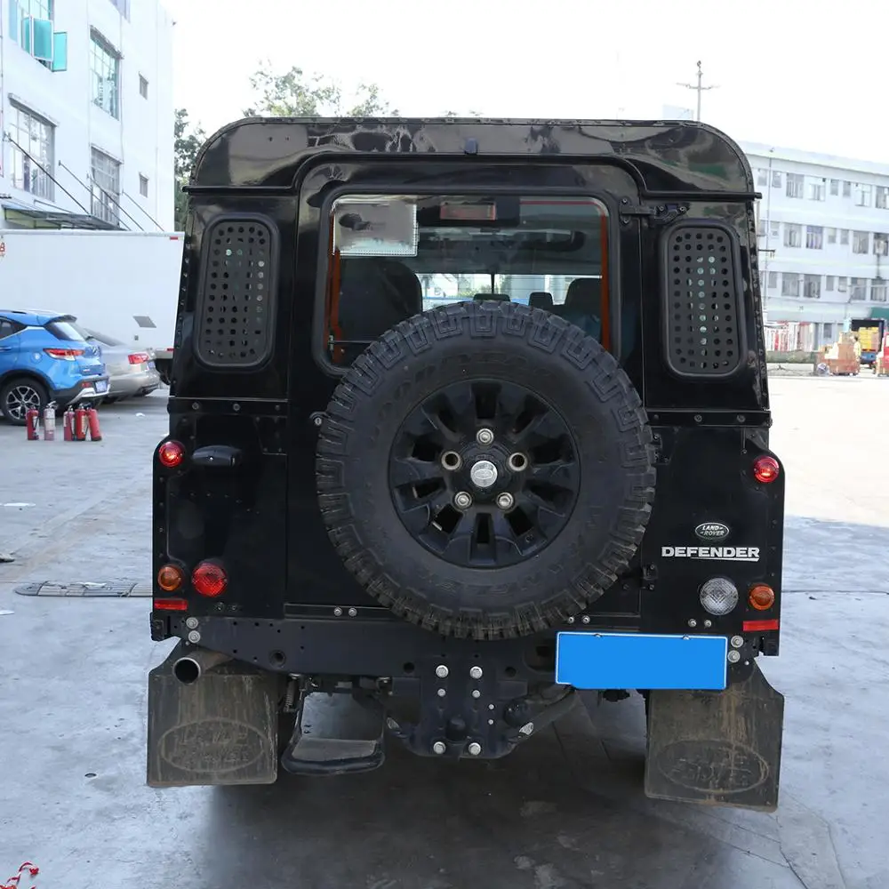 

For Land Rover Defender 90110 130 2009-18 Aluminum alloy Black Car rear door window side glass protective panel Car Accessories