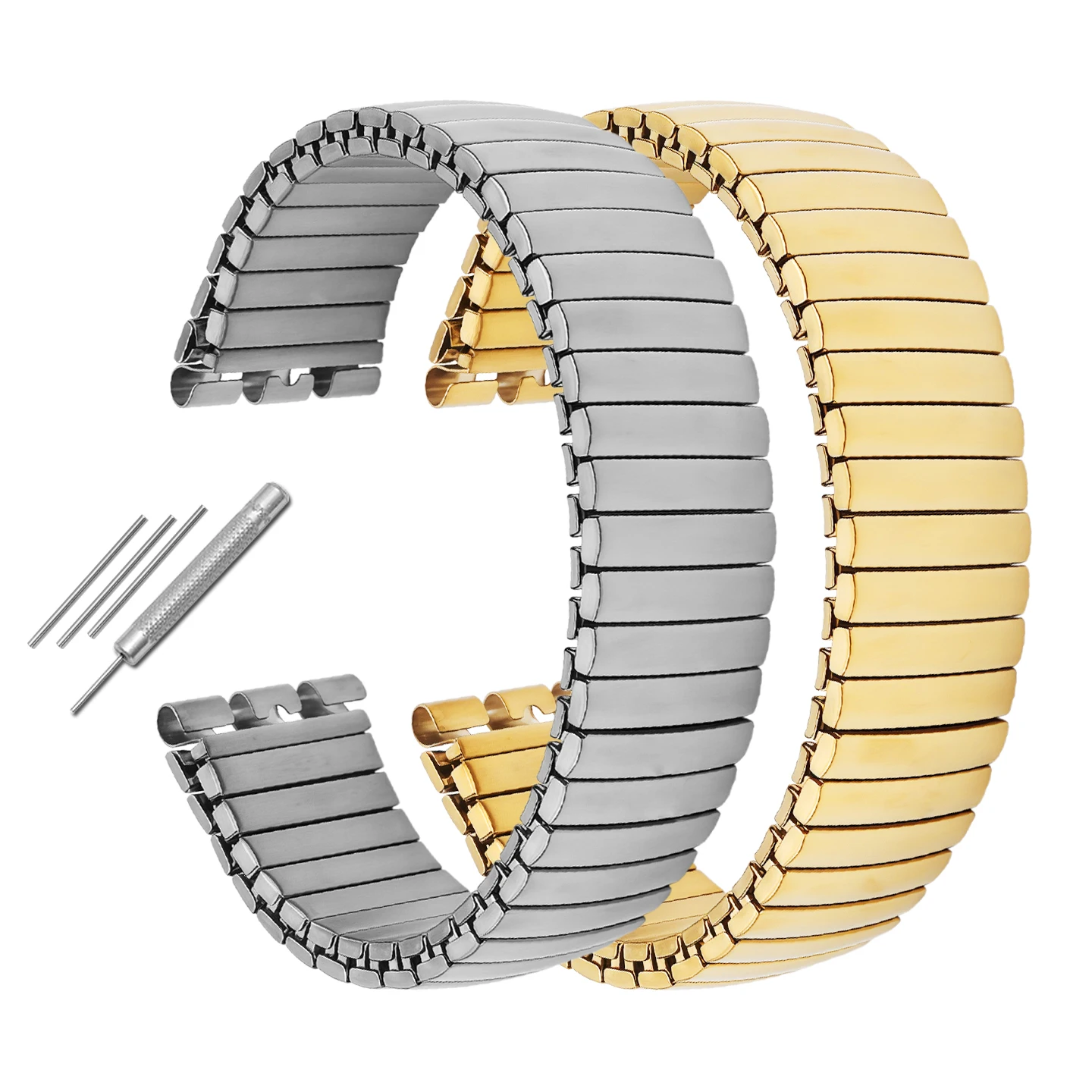 

For Swatch 17mm 20mm Elastic Metal Watch Band Stretch Expansion Stainless Steel Strap Women Men Wristband Accessories Bracelet