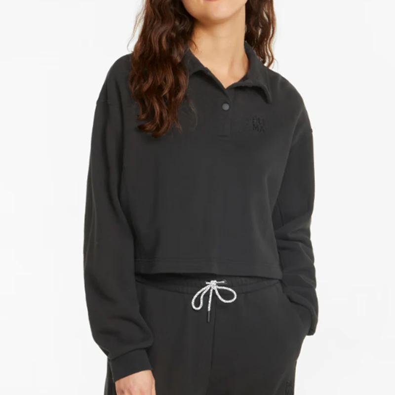 

Puma Genuine 2024, новый женский мягкий свободный спортивный пуловер, толстовка 533424-01