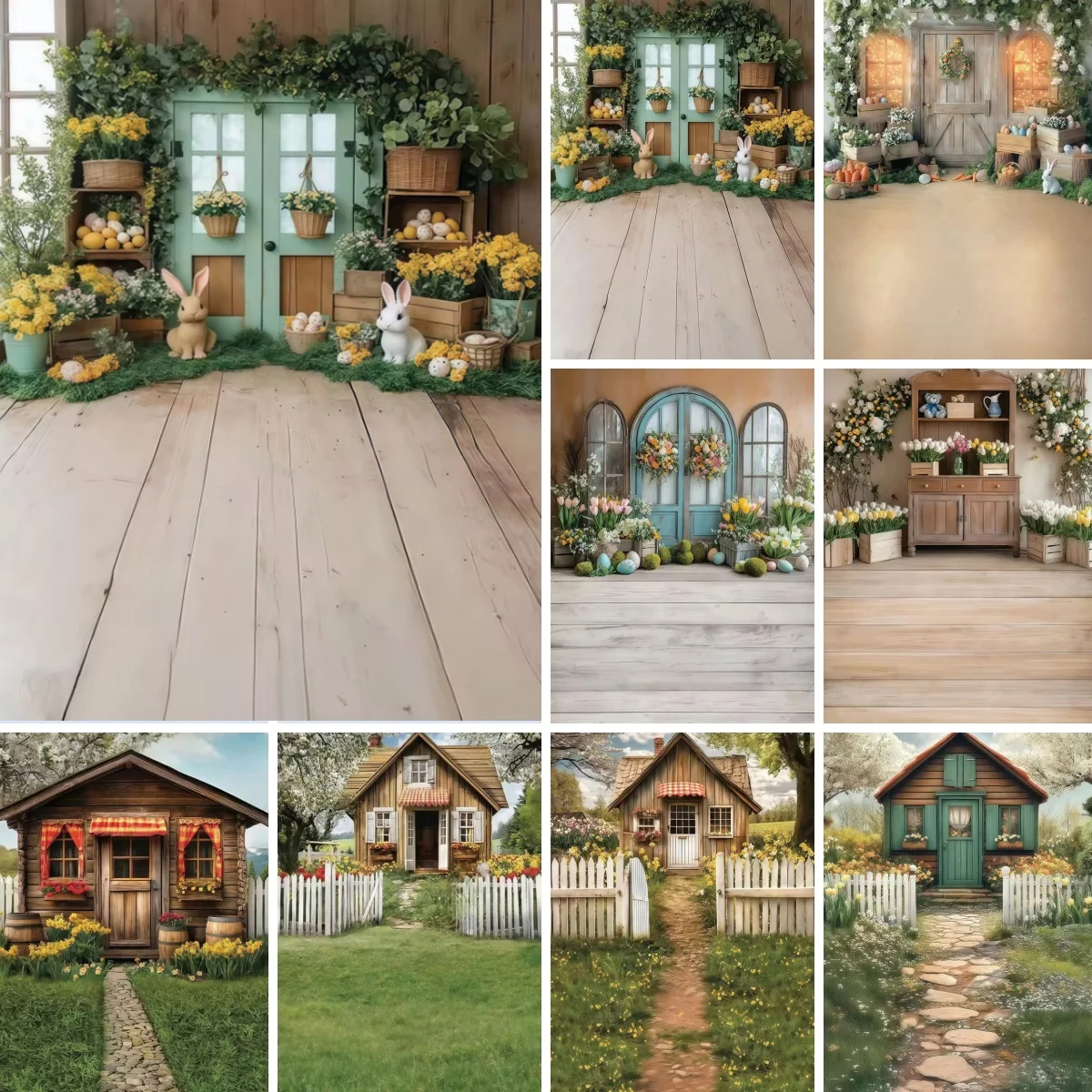 

Spring Easter Scene Photography Background Floral Indoor Window Kid Birthday Party Portrait Decorations Backdrop Photo Studio