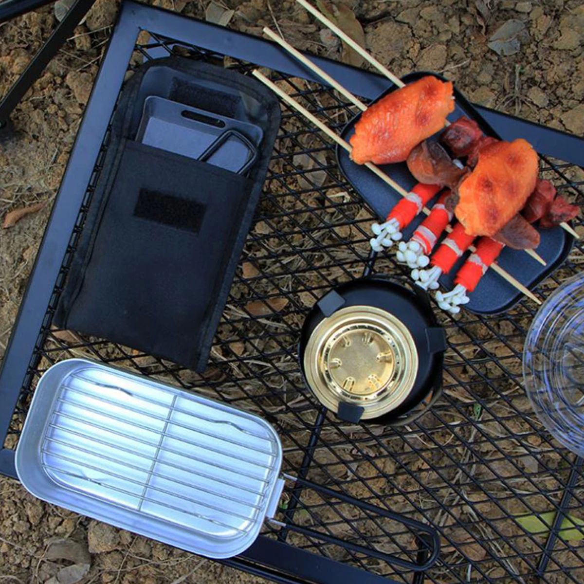 

1Set Non-Stick Barbecue Plate Premium Iron Grill Tray Indoor Outdoor Bbq Tool Practical Cooking Baking Gadget