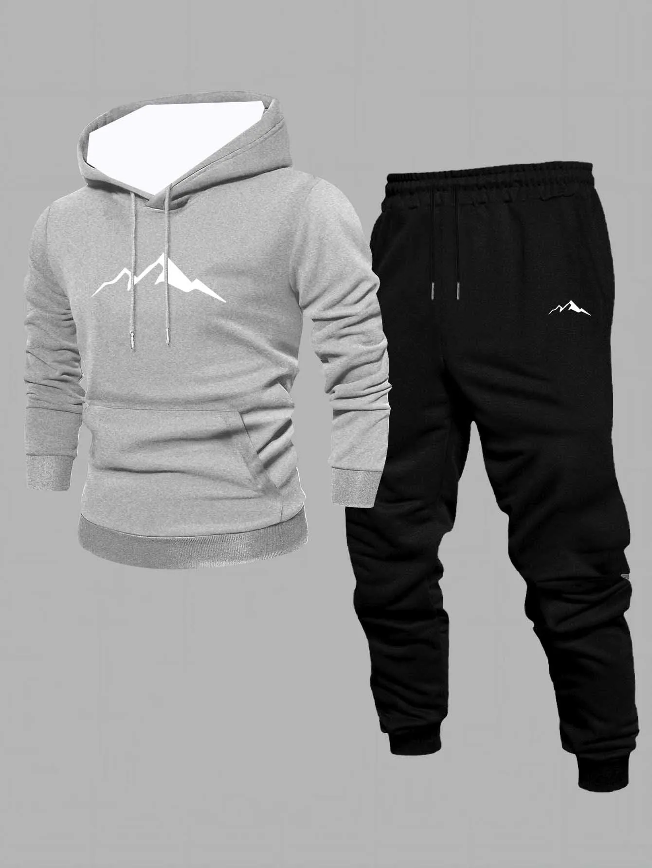 

Новинка осени и зимы 2023 года, мужской спортивный комплект Y2K, простой модный комплект с 3D принтом, подходит для мужчин, уличный повседневный универсальный комплект из 2 предметов