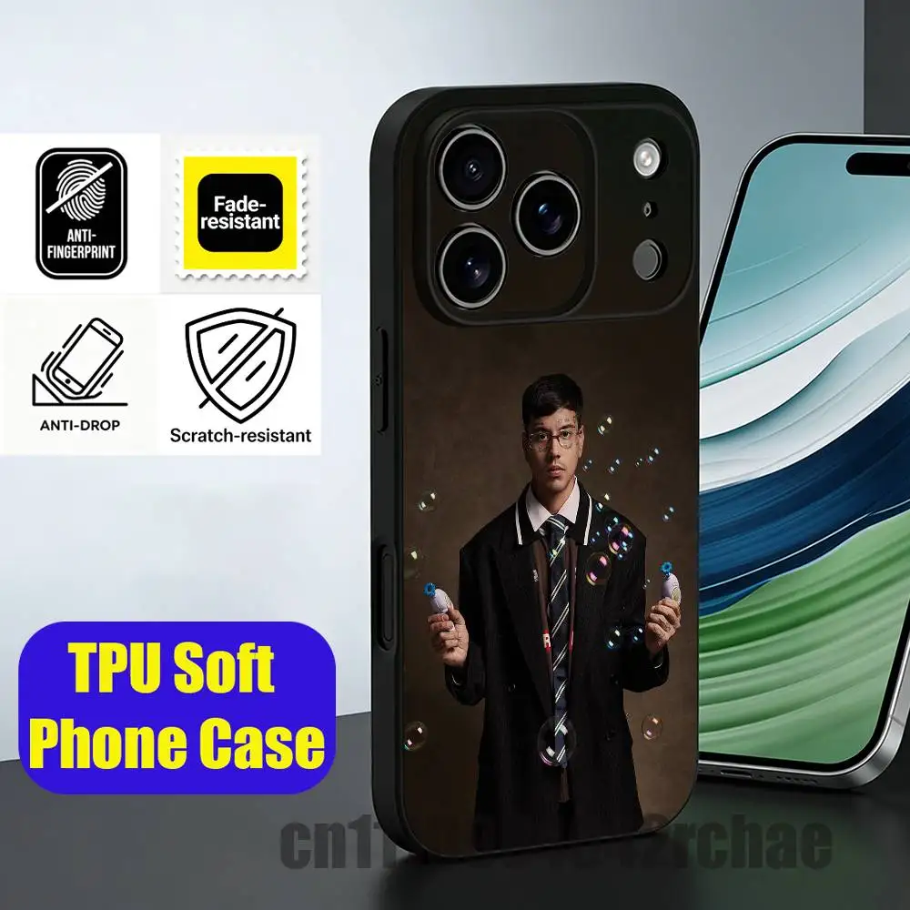 Чехол для iPhone 13, 16, 12, 14, 15, 11, 17, Pro, Max, Plus, E, Air, Mini с индивидуальным дизайном в стиле рэпера D-Duki, черный силиконовый чехол