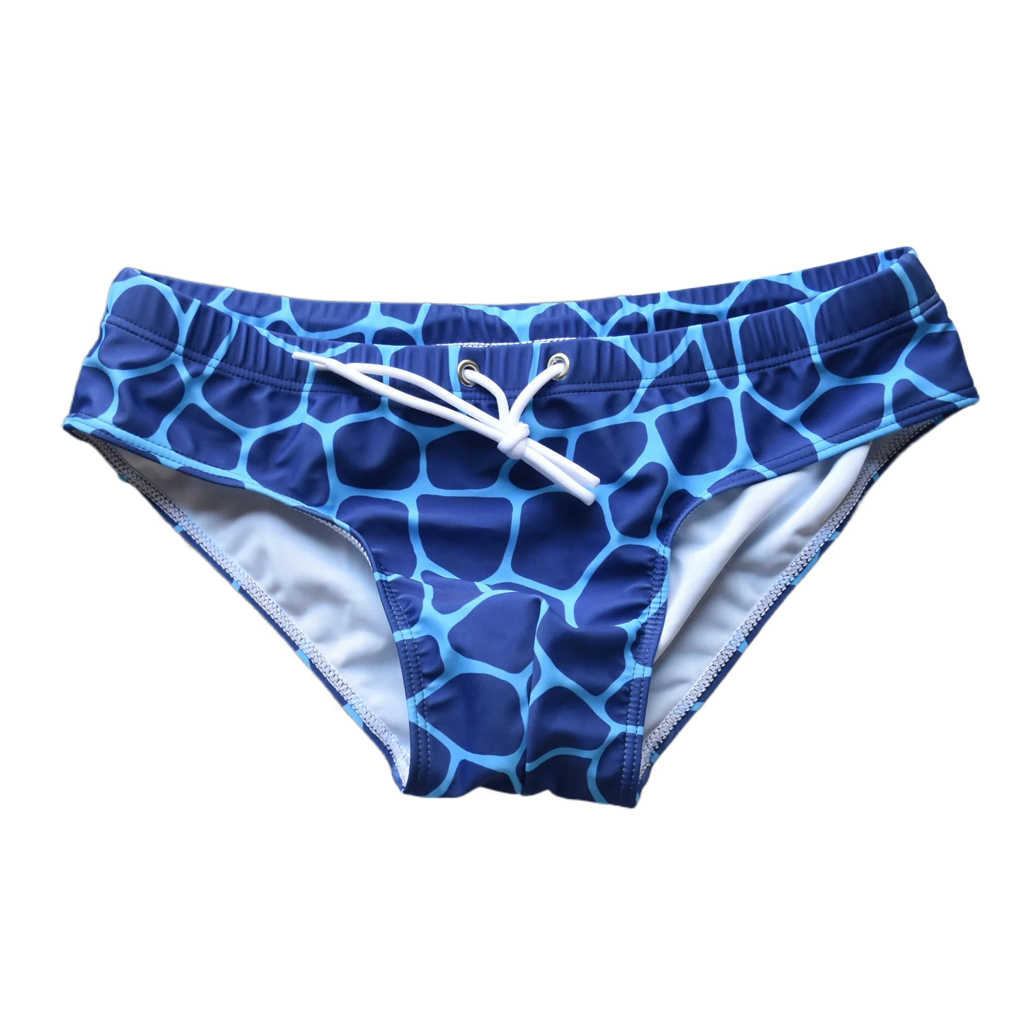 

Мужские плавки SEOBEAN с синим принтом Watermark, стильные пляжные плавки с низкой талией, быстросохнущие плавки для плавания