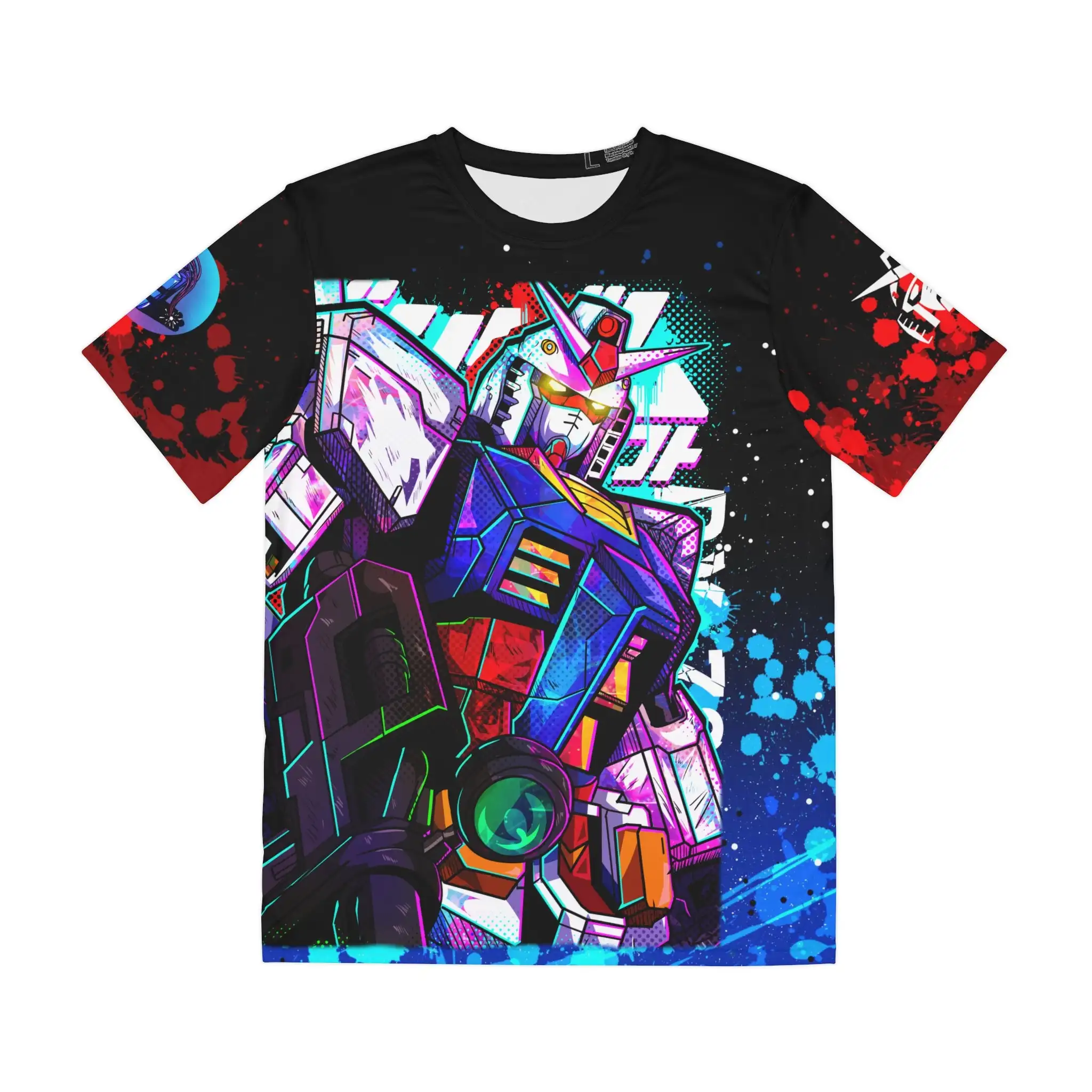 Trendy Collectible Unisex Crew Neck Gundam Mecha Robot Tee Soft Printed Top Ideal For Night Out And Casual Street Style Looks