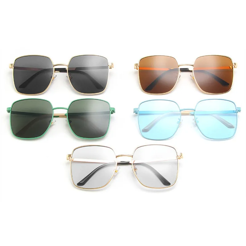 2025 Fashion Alloy Sunglasses for Women Transparent Blue Eyeglasses Trendy Street Photography Frosted Green Square Eye Glasses