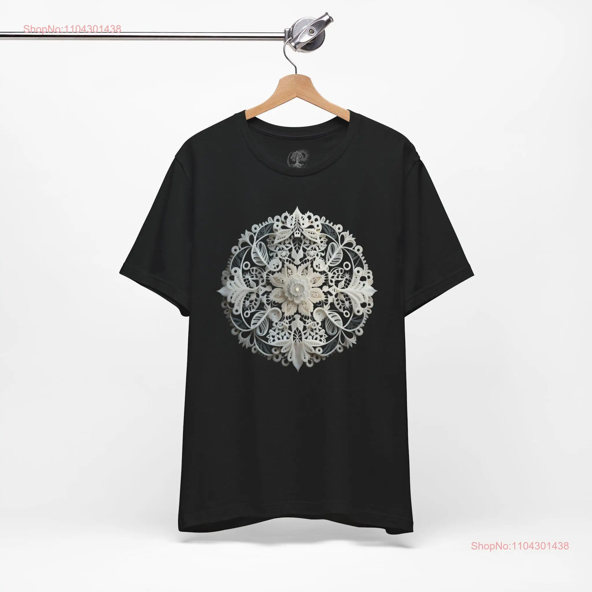 Mandala T Shirt Jersey  OM Yoga Boho Design Circular long or short sleeves