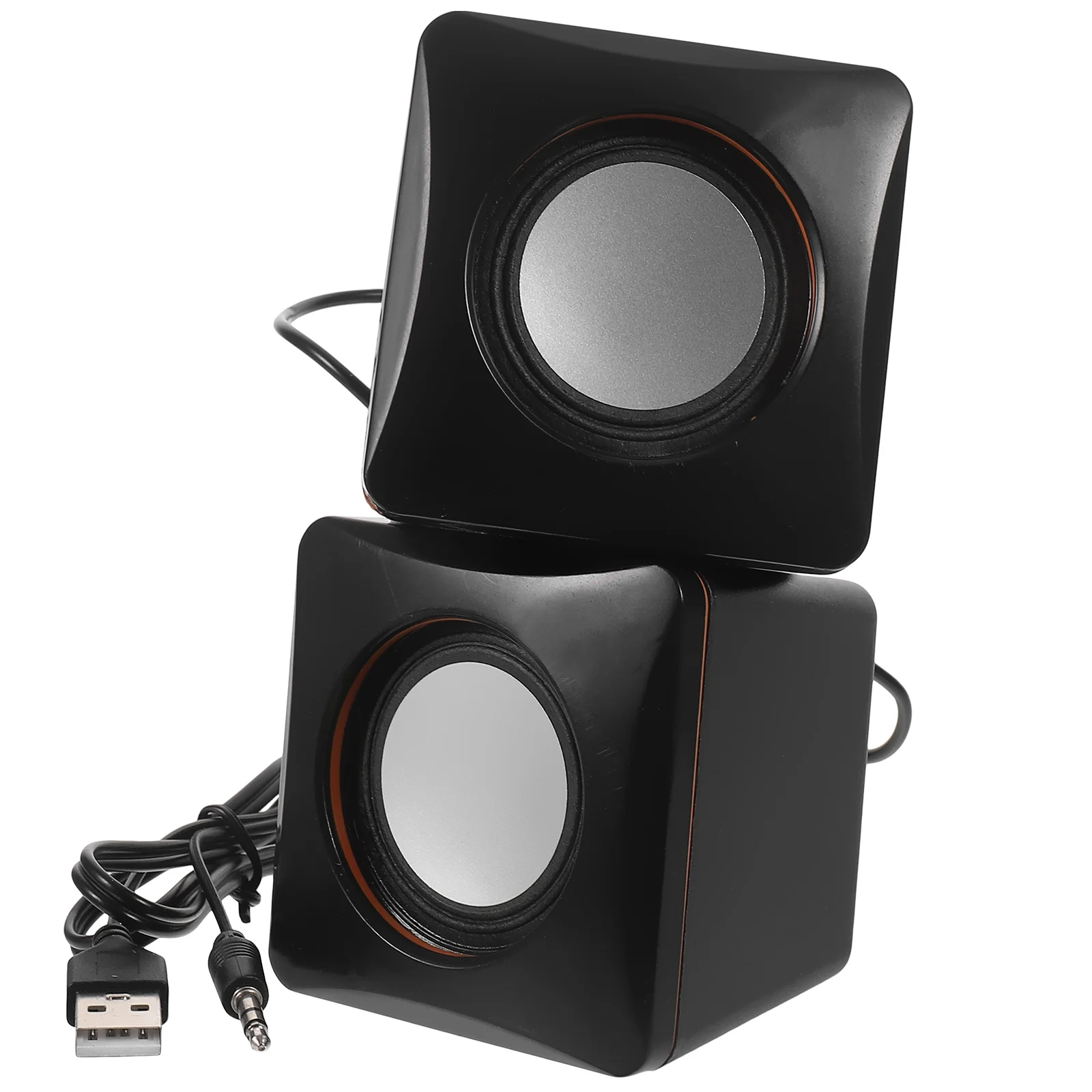 

1 Pair Mini Usb Speaker Desktop Small Portable Audio Speaker For Laptop Computer Plug-In Durable Abs Material Home Office Use