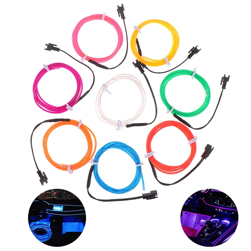 New Colorful 1M Neon Light Dance Party Decor Light Neon LED lamp Flexible EL Wire Rope Tube Waterproof LED Strip car accessories