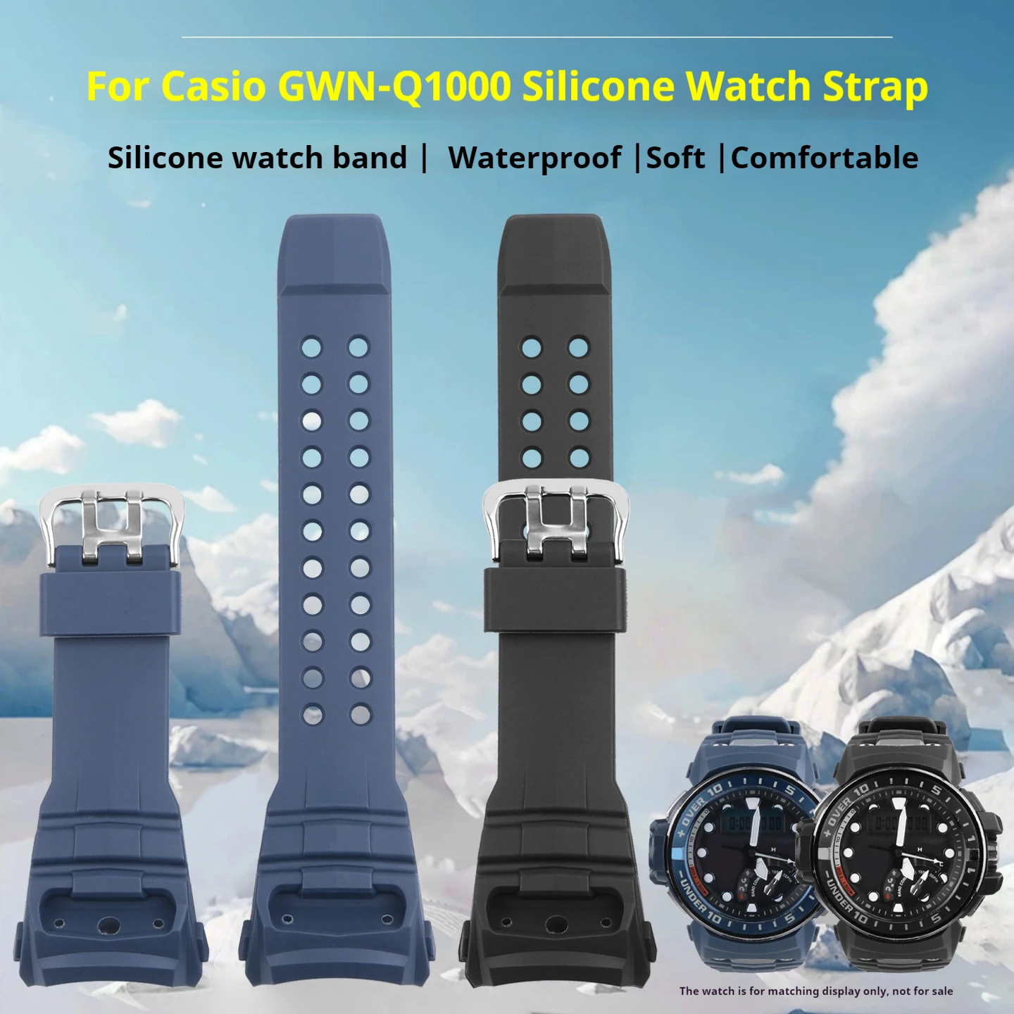 Bracelet de montre en Silicone pour hommes, pour Casio G-Shock Gulfmaster GWN-Q1000 Master of G Marine Series, bracelet de remplacement en caoutchouc, étanche