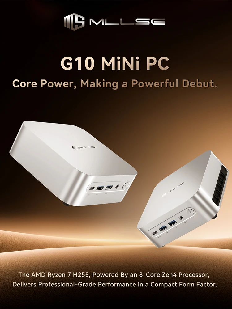 MLLSE Mini-PC G10 AMD R7 H255 LPDDR5 24GB 1TB SSD 8-Kern Desktop-Computer BT5.2 WIFI6 HDMI TYPE-C USB