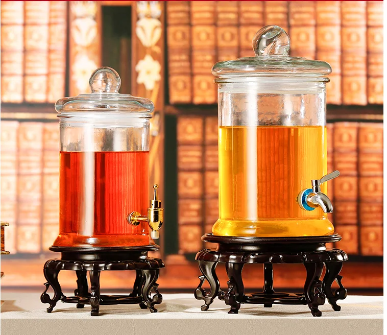 Pack Thickened Wine Fermentation Jar Lead-Free Glass Container with Faucet Ginseng Bottle Household