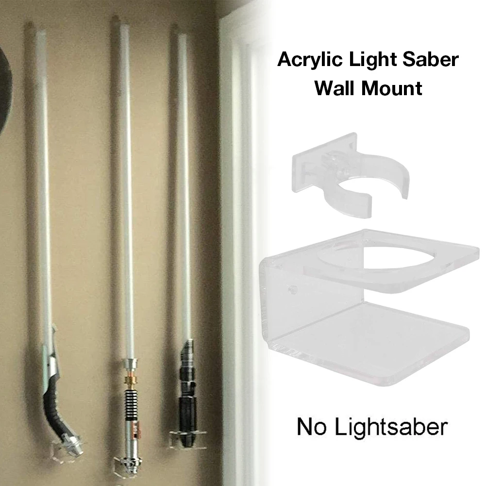 Acrílico Clear Light Sabre Wall Mount Rack, suporte de parede, Hardware incluído