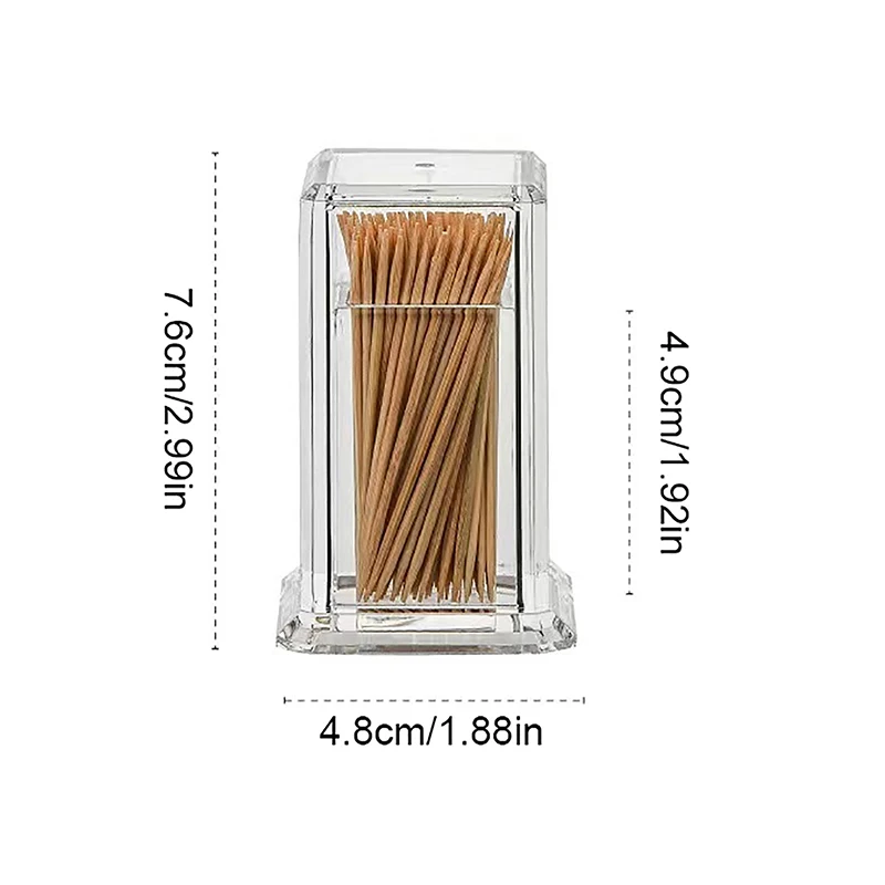 Living Home Living Room Storage Box Toothpick Box Thickened Acrylic Transparent Square Portable Creative Convenient
