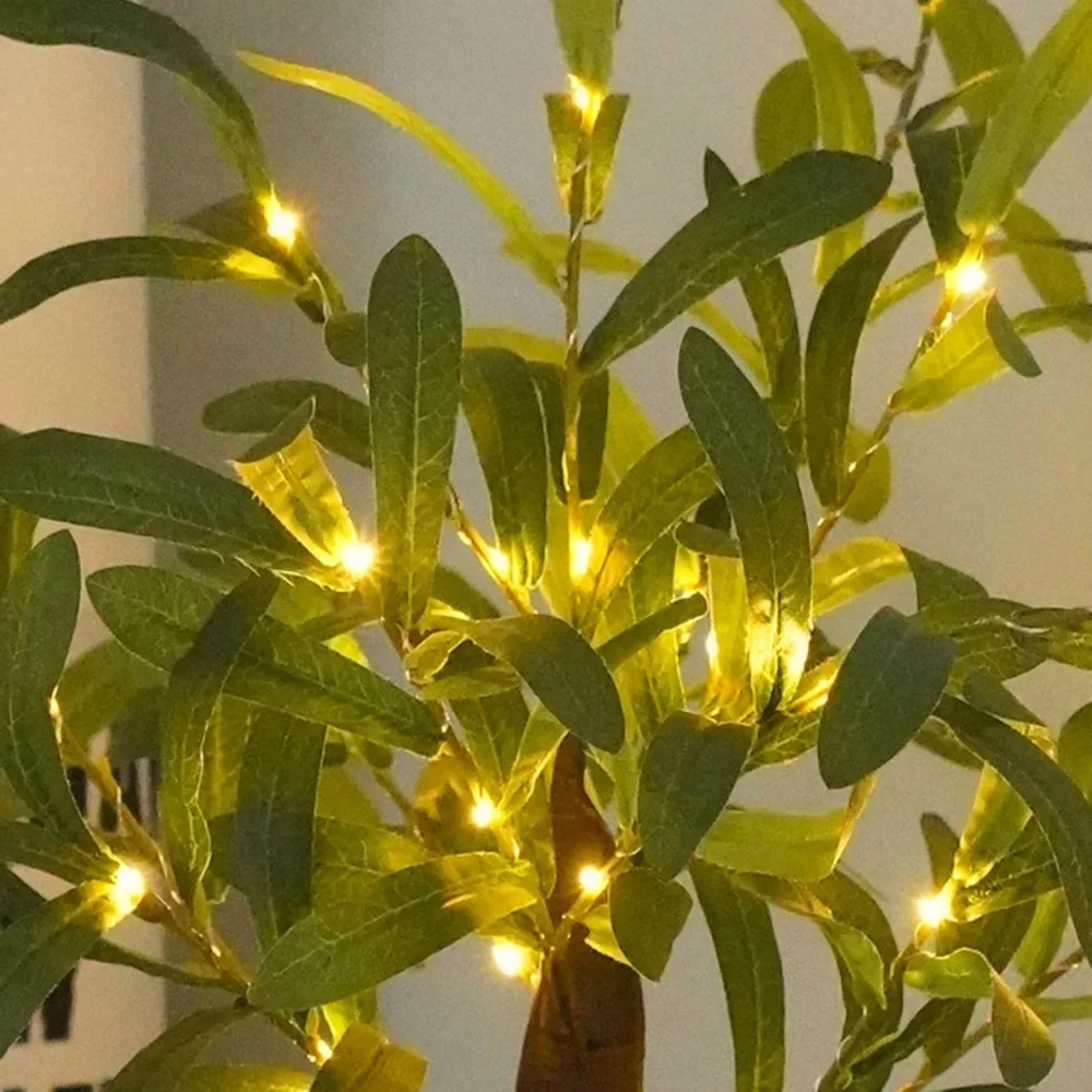 LED Olive Tree Bonsai Tree Lamp USB Battery Operated Fairy Night Light for Home Bedroom Party Wedding Office Decor Table Lamp