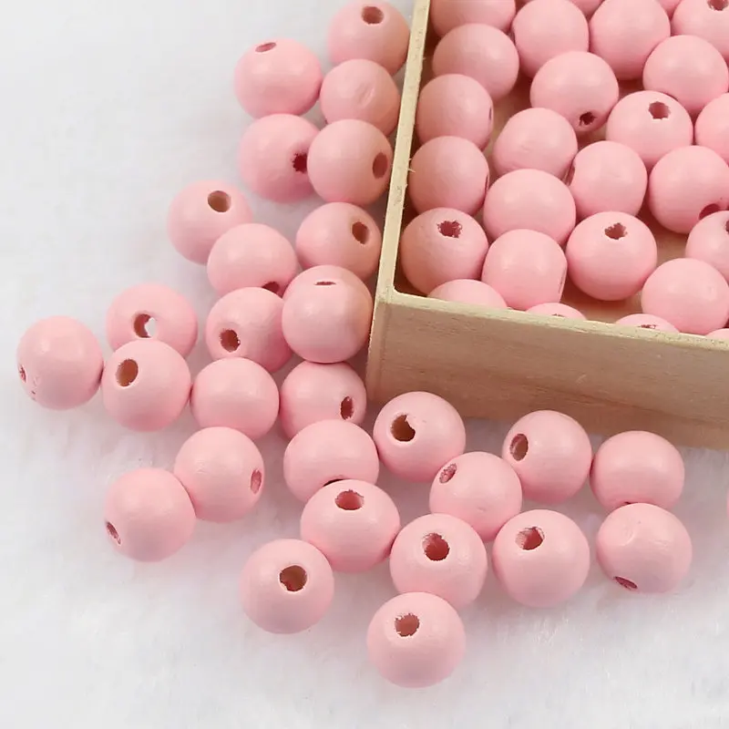 Natural Wooden 6/8/10/12mm Color Round Loose Wood Beads Diy Jewelry Making Fashion Necklace Bracelet Dpacing Beads