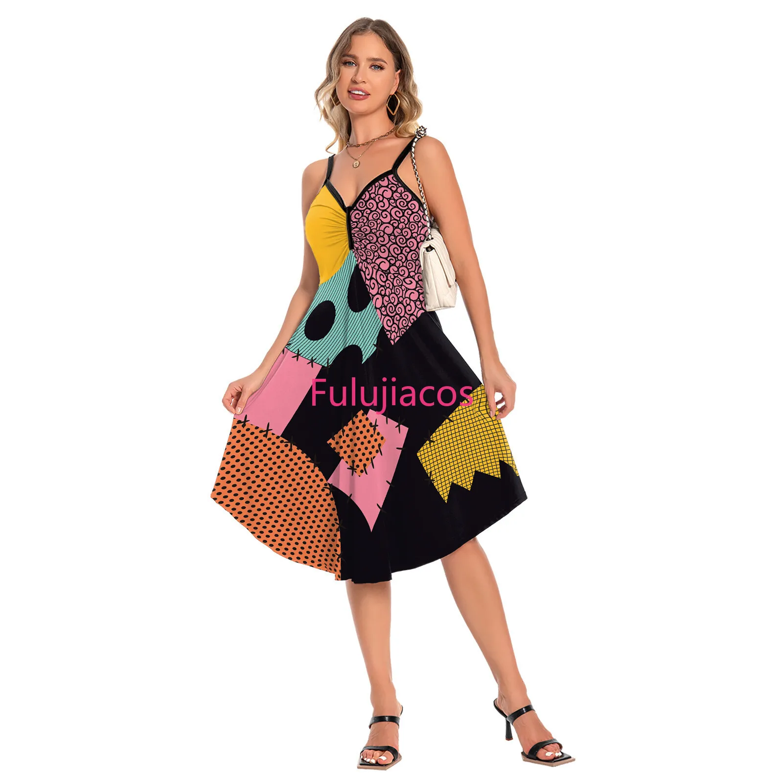 

Fulujiacos Christmas Nightmare Cosplay Sally Costume Women Sexy Dress