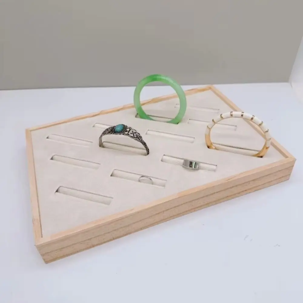 Wooden Bangle Display Tray Hand String Display Rack Bracelet Storage Holder 12 Slots Home Decor Jewellery Organizer Women Girls