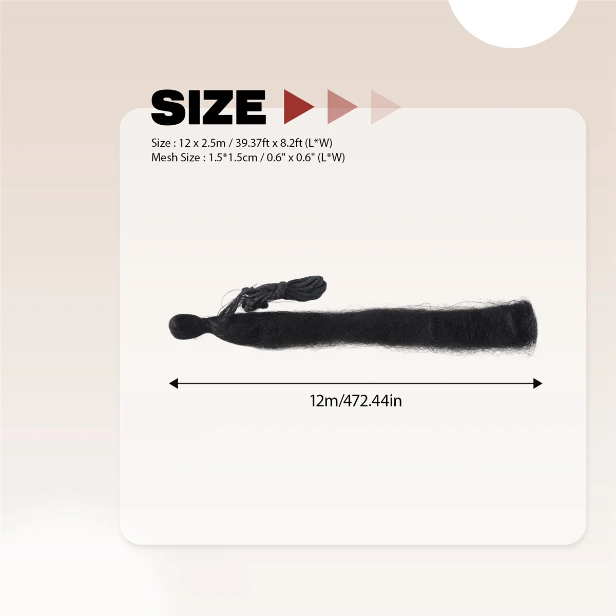 Y14A12M x 2.5M 13mm Hole Orchard Garden Anti Bird Netting Nylon Knotted Mist Net