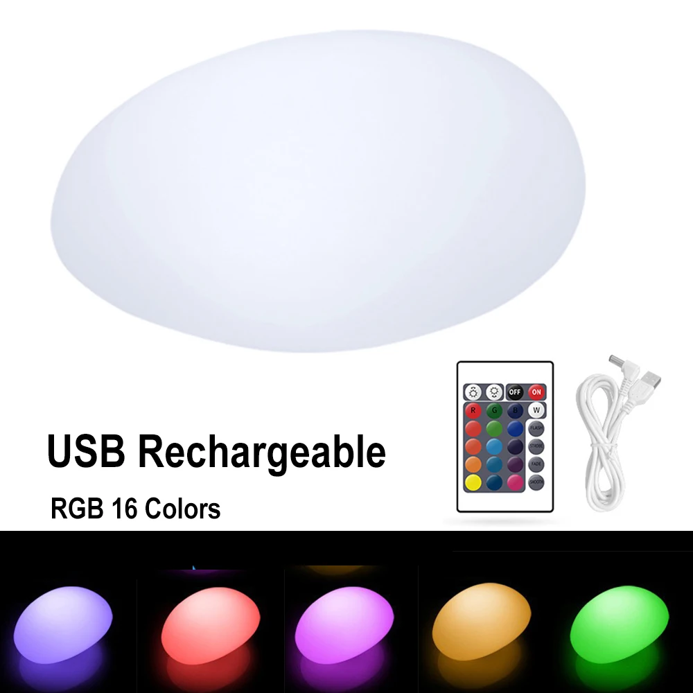 Imagem -02 - Usb em Mudança Rgb Artificial Seixo Luzes do Jardim Brilhante Paralelepípedos Forma Lâmpada para Pátio ao ar Livre Caminho Gramado Paisagem Decoração