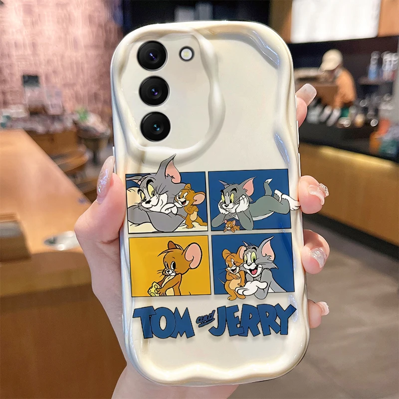 Lovely Tom and Jerry Phone Case For Samsung Galaxy S24 S23 S22 S21Ultra Plus FE A73 A72 A71 A55 A54 A53 A52 Silicone Soft Cover