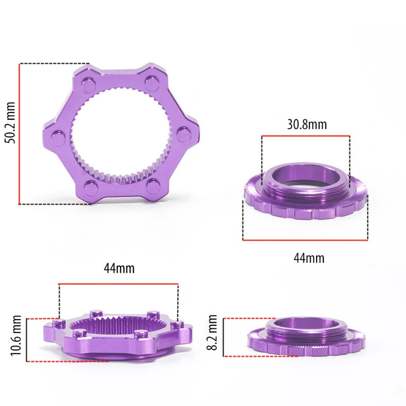 Bike Bicycle Disc Brake Hub Centerlock to 6-Bolt Rotor Adapter Conversion Spacer Lockring