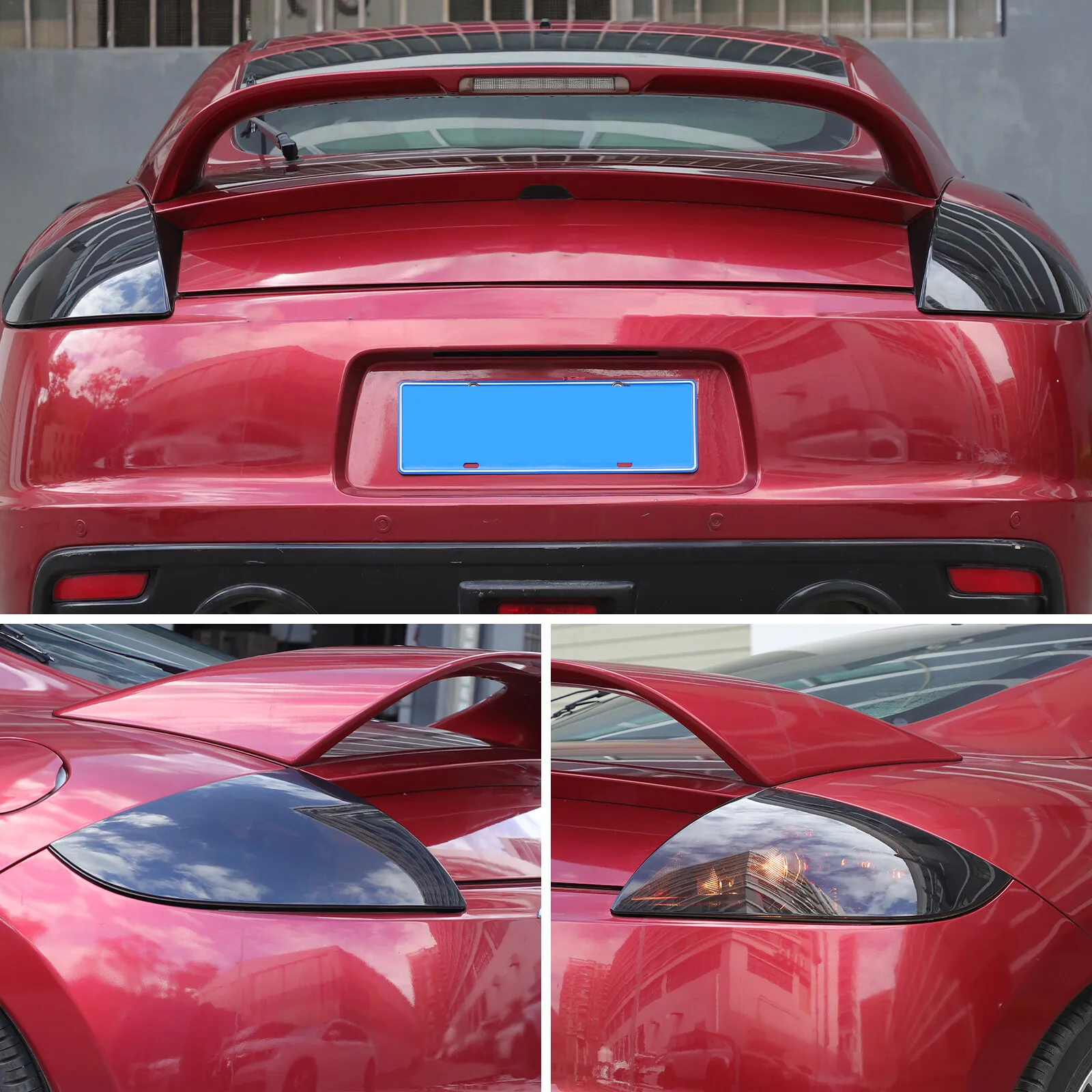

2PCS ABS Smoked Black Car Tail Light Protection Cover For Mitsubishi Eclipse 2006-2011 Car Rear Lampshade Trim Accessories