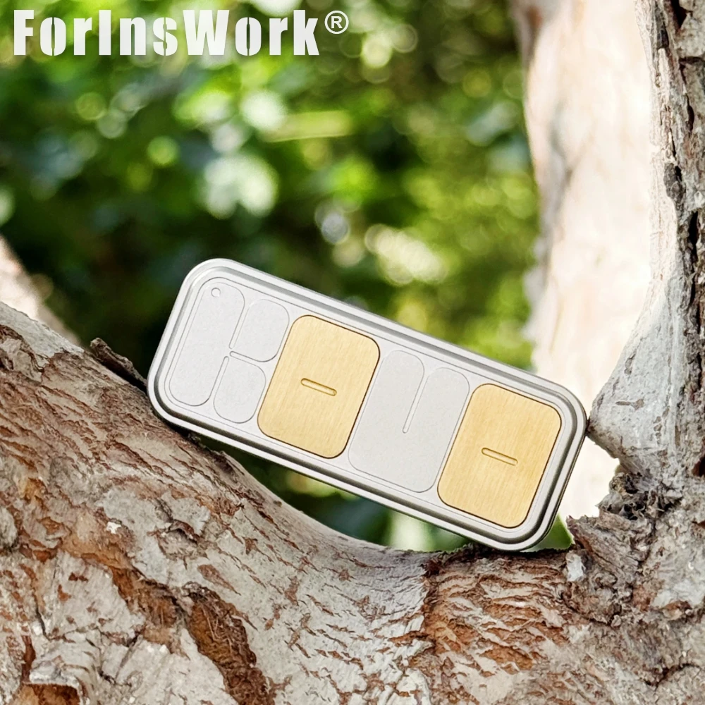 KOVO EDC Floating Light SS PEI Brass Super Dense-Track Card Push Slider Fidget Slider Fidget Toys For Adults Stress Relief Toy