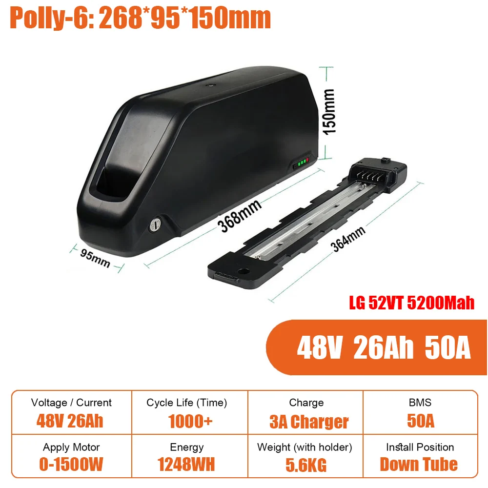 Original Ebike Batterie 52V 48V Dreieck Lithium Batterie Hard Case Pack Für 350W 500W 750W 1000W 1500W 2000W 3000W – Detail 10