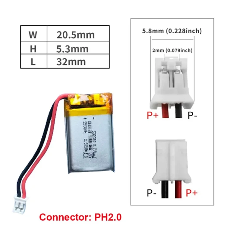 3.7V wymienna bateria 250mAh 502030 052030 dla Bluetooth zestaw słuchawkowy BlueParrott B250-XT brelok Cam 808 mały aparat C3, C11 16