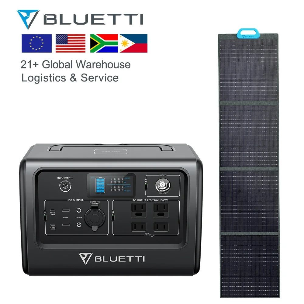 Bluetti EB70+PV120 Solar Panels UPS Portable AC Charging Power Station 1000 watt Solar Generator